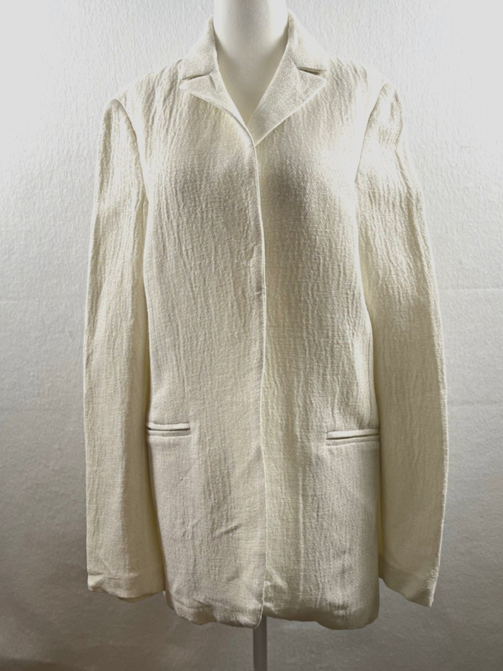 Bognar & Piccolini Metallic Sparkle Blazer Ivory Pink Bognar Blu Jacket M NEW